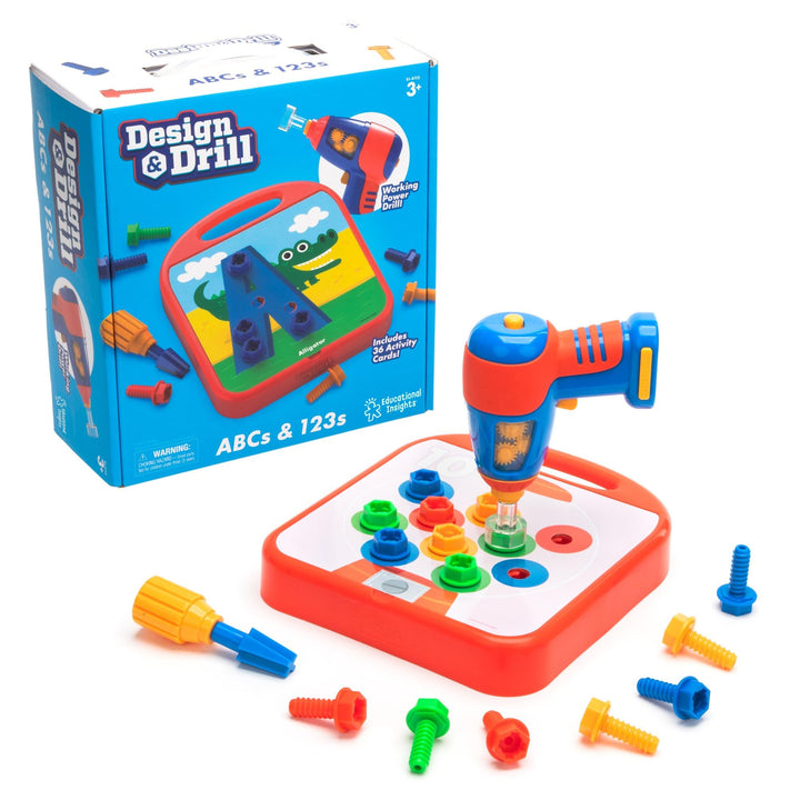Learning Resources Design & Drill ABC & 123, Konstruktionsspielzeug für die Feinmotorik