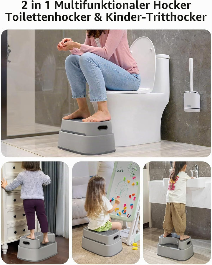 MR.SIGA Toilettenhocker Squat für Erwachsene, strapazierfähiger Badezimmerhocker, rutschfeste Toilet