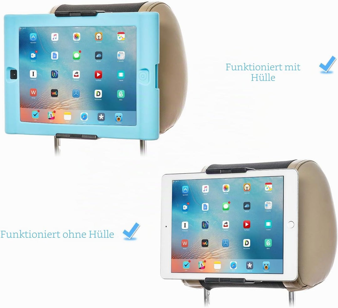 TFY KFZ-Halterung, Auto-Kopfstützen-Halterung für Handys und Tablets, kompatibel mit Geräten mit ein