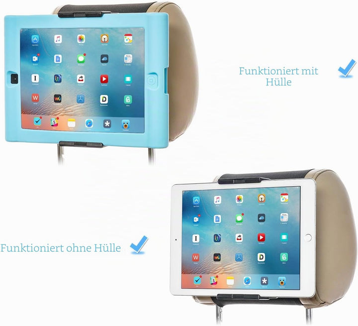 TFY KFZ-Halterung, Auto-Kopfstützen-Halterung für Handys und Tablets, kompatibel mit Geräten mit ein