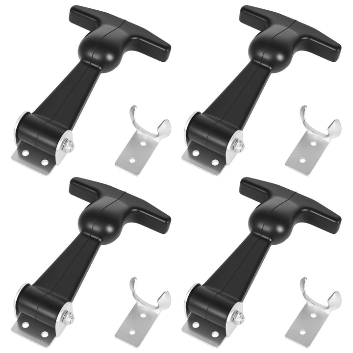 4 Stück Haubenhalter Gummi, Elastischer Haubenhalter, Haubenverschluss Gummi, T Griff Spannverschlus
