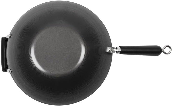 Kitchen Craft Pure Oriental Wok aus Carbonstahl mit Antihaftbeschichtung, 35,5 cm 28 x 18 x 18 cm, 2