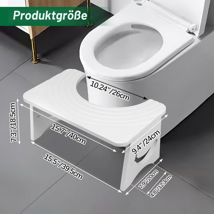 Klappbarer Toilettenhocker Erwachsene aus Bambus, 17.5cm Whale Design Toilettenhocker Klappbar für V