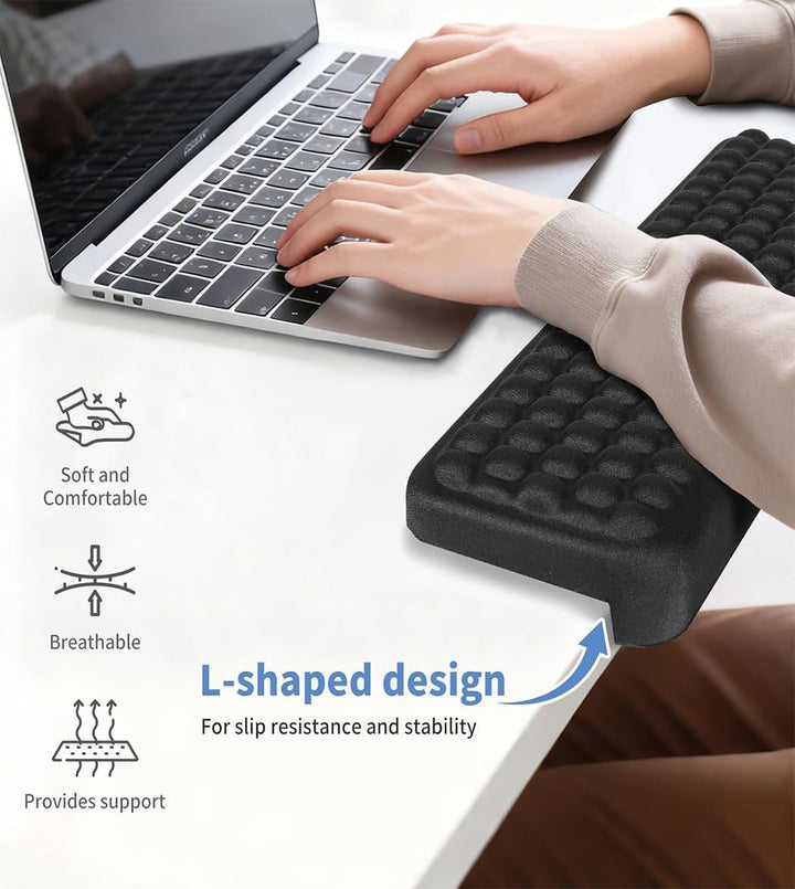 L-Förmige Handballenauflage Tastatur, 2 Stück Wrist Rest Memory Foam Rutschfeste Ergonomisches Handa