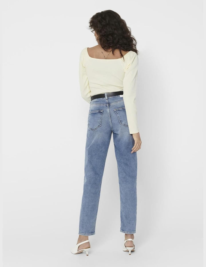 ONLY Damen Jeans Onlveneda Mom Jeans DNM Rea7452 Noos L / 30L Light Blue Denim, L / 30L Light Blue D