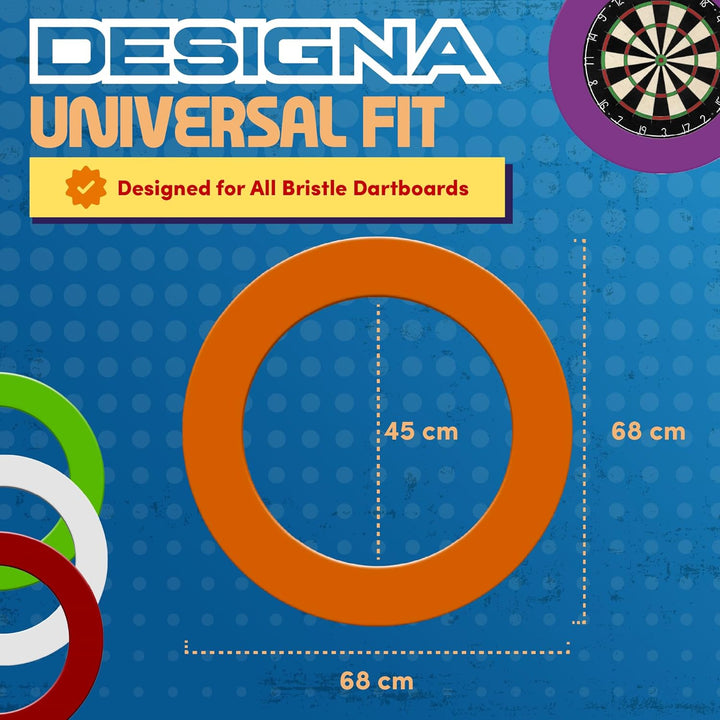 Designa Darts | Strapazierfähiger Dartscheiben-Surround-Ring, mehrere Farben Rosa, Rosa