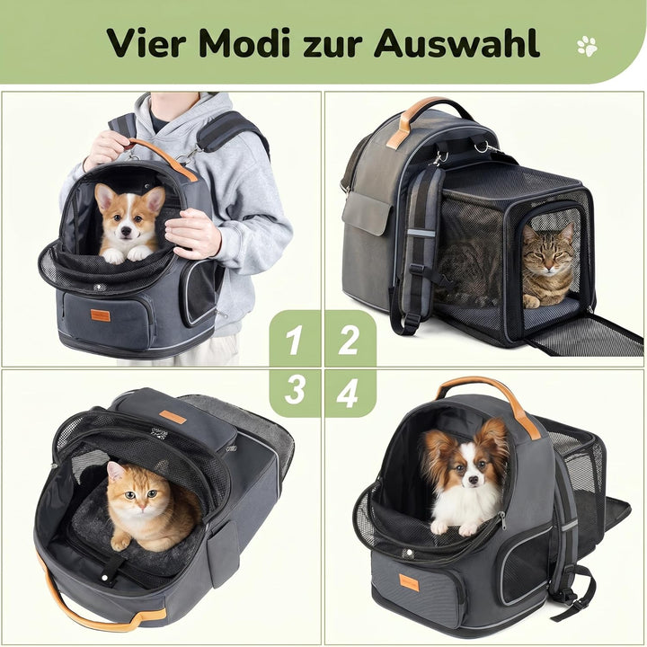 Morpilot Erweiterbarer, Faltbarer Katzenrucksack mit atmungsaktivem Netzgewebe, wasserdichter und st