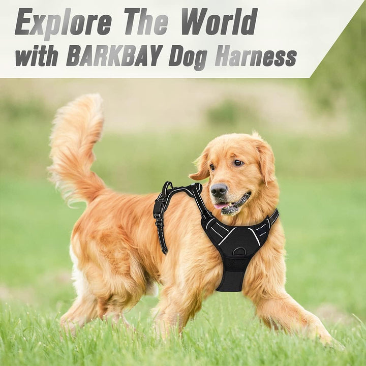 BARKBAY No Pull Dog Harness Front Clip Heavy Duty Reflective Easy Control Handle for Large Dog Walki