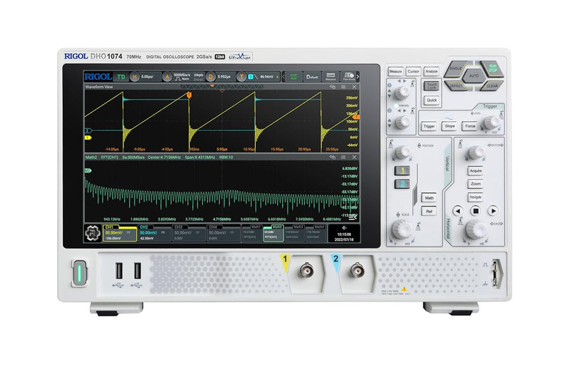 RIGOL DHO1074 Digitaloszilloskop, 4 analoge und 1 EXT-Kanal, 12 Bit, 70 MHz, 2 GSa/s, 1.500.000 wfms
