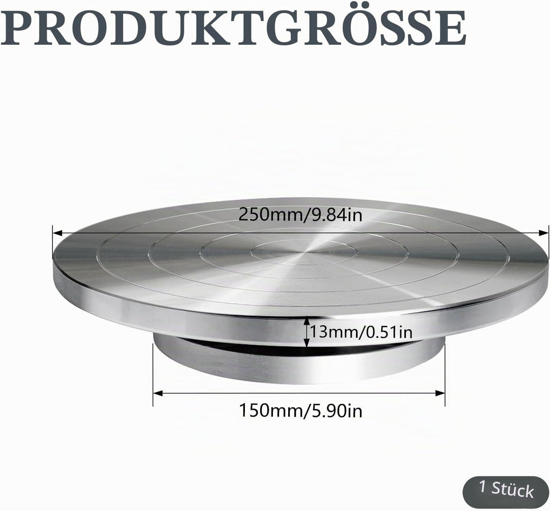 Drehbare Töpferscheibe 25 cm Drehscheibe Töpfern Manuell Skulptur Töpferscheibe Doppelseitige DIY To