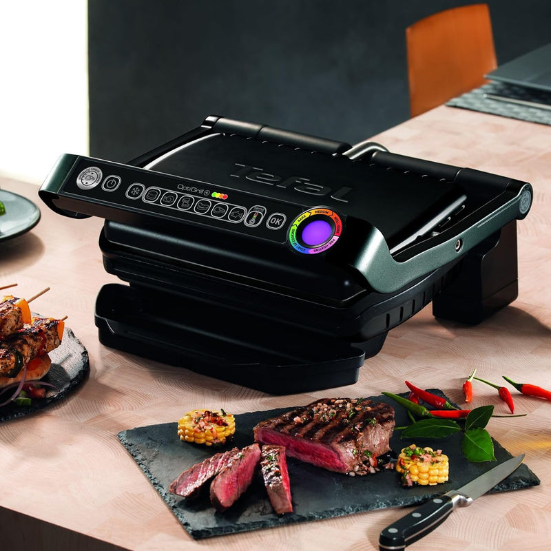 TEFAL GC7128 OPTIGRILL+ Kontaktgrill | 6 Automatikprogramme | Manueller Modus mit 4 Temperaturstufen