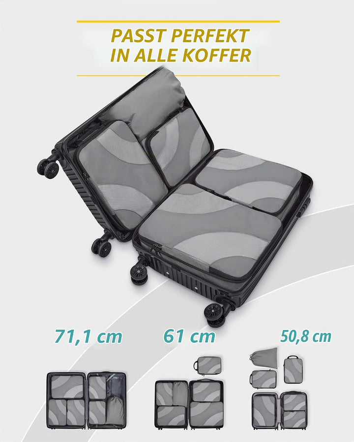 BAGSMART Packing Cubes Compression 6 Stück, Packwürfel Kompression Koffer Organizer Set, Travel Esse