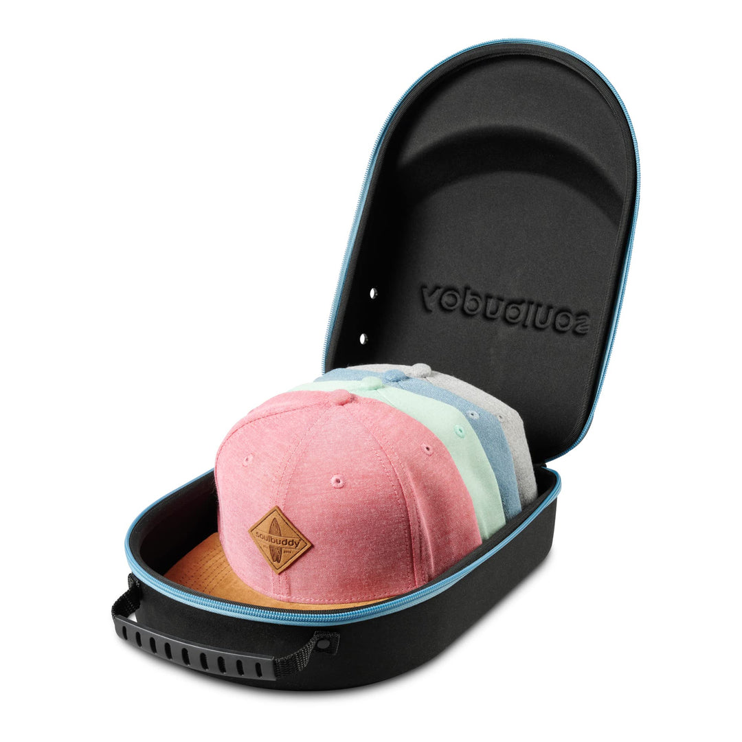 Soulbuddy Cap Travel Case – Transport Box für bis zu 4 Caps – Stabiler Kappen Organizer – Schutz Auf