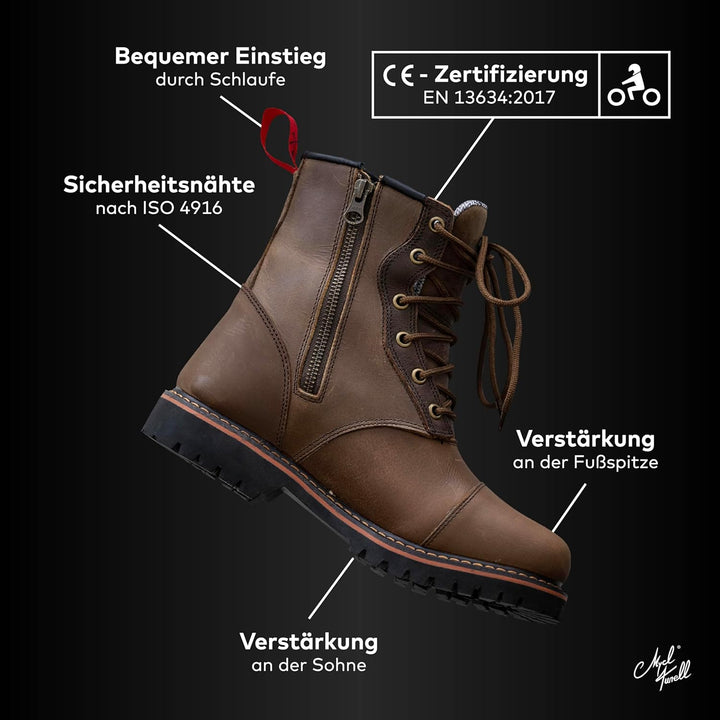 Mycl Turell Stylische Carolina Motorradstiefel für Damen - Wasserdichte, Rutschfeste und Langlebige