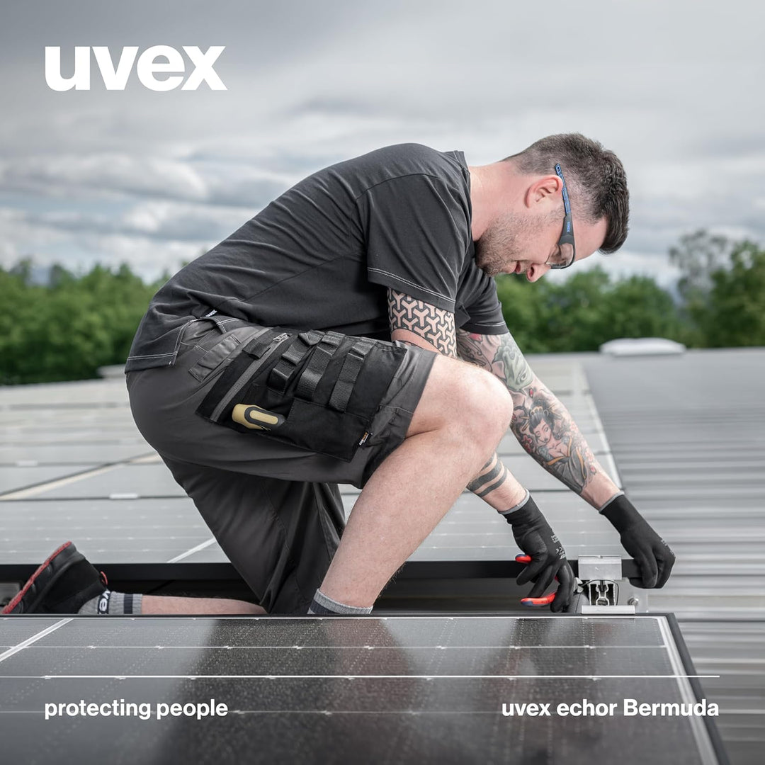 uvex echor Bermuda - Kurze Arbeitshose - Herren-Cargohose - Stretch-Bund, Abriebfest & viel Stauraum