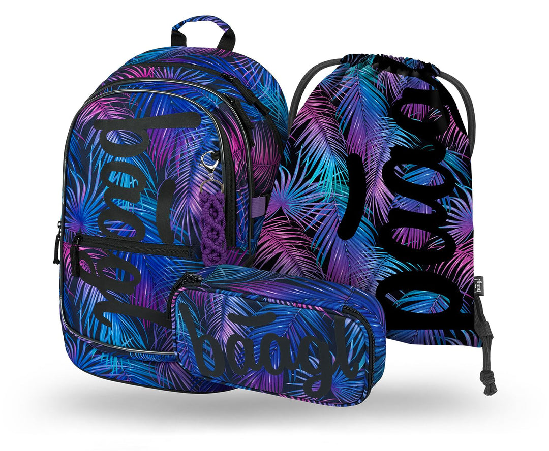 Baagl Schulrucksack Set Jungen Mädchen 3 Teilig, Schultasche für Grundschule Volksschule, Grundschul