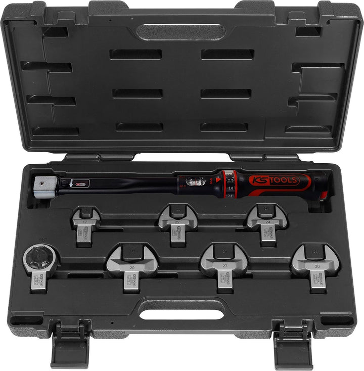 KS Tools 516.1225 ERGOTORQUE precision Kälte-Klima-Drehmomentschlüssel-Werkzeugsatz 20 - 100 Nm, 8-t