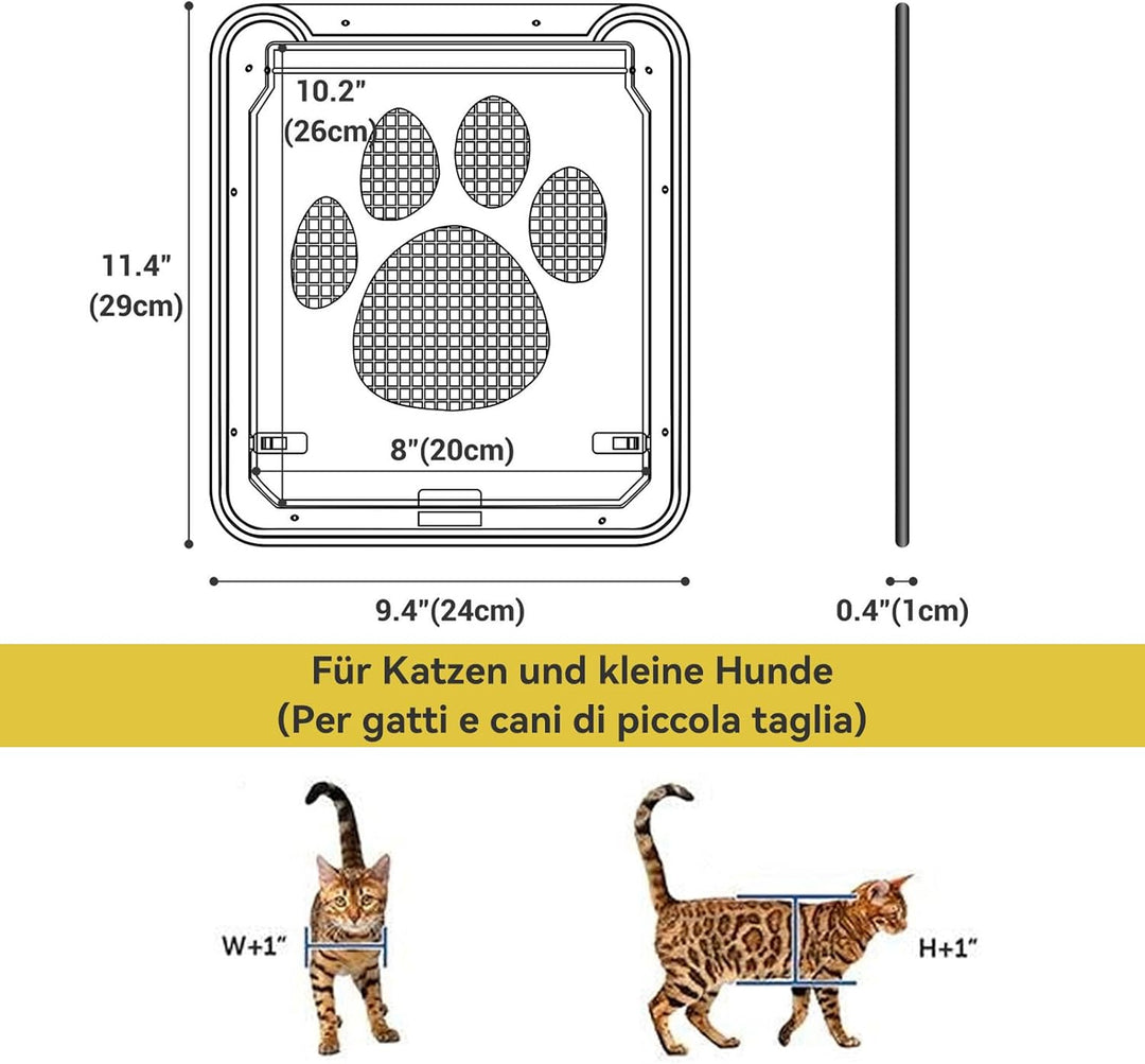 Enjoying Haustier Fliegengitter Tür Hundeklappe für kleine Hunde Katzen Klappe Bildschirmtür mit Ver