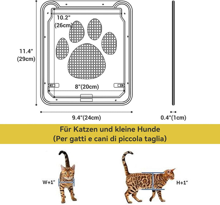 Enjoying Haustier Fliegengitter Tür Hundeklappe für kleine Hunde Katzen Klappe Bildschirmtür mit Ver