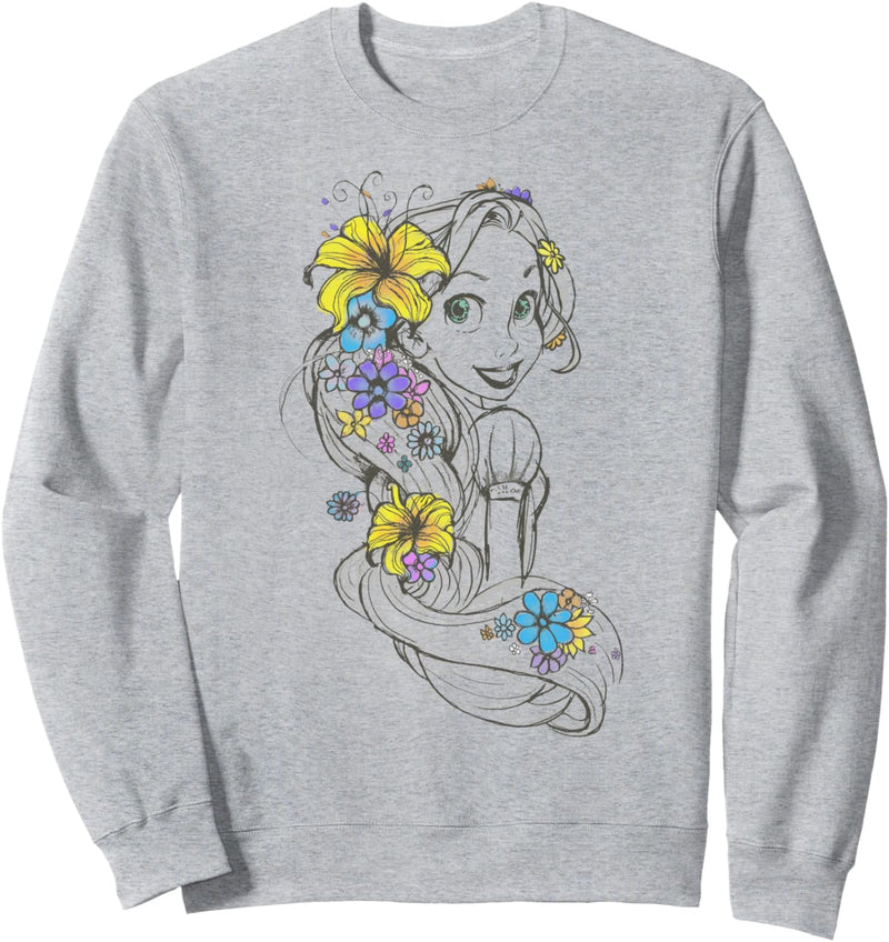 Disney Tangled Rapunzel Floral Hair Sketch Sweatshirt