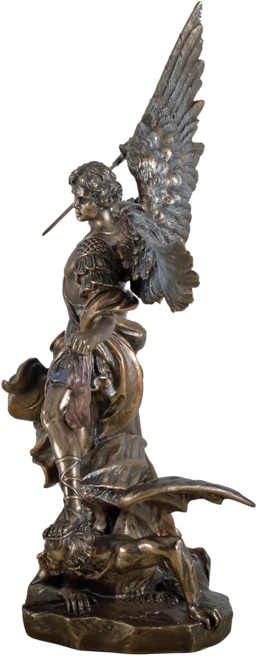 Veronese Figur Erzengel Michael bekämpft das Böse Figur bronziert Skulptur