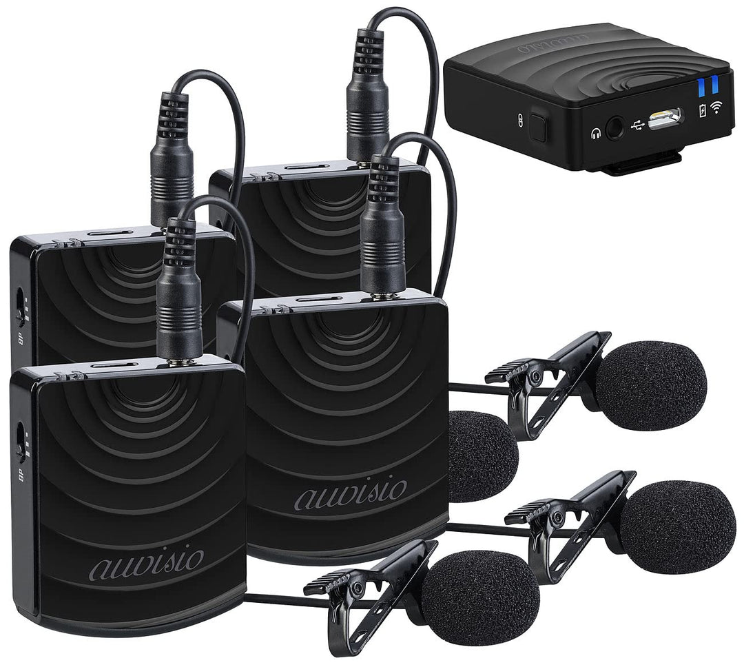 auvisio Mikrofon-Funkset: Vier Digital-Funkmikrofon & -Empfänger-Sets, Klinke, 2,4 GHz, 25 m (Mikrof