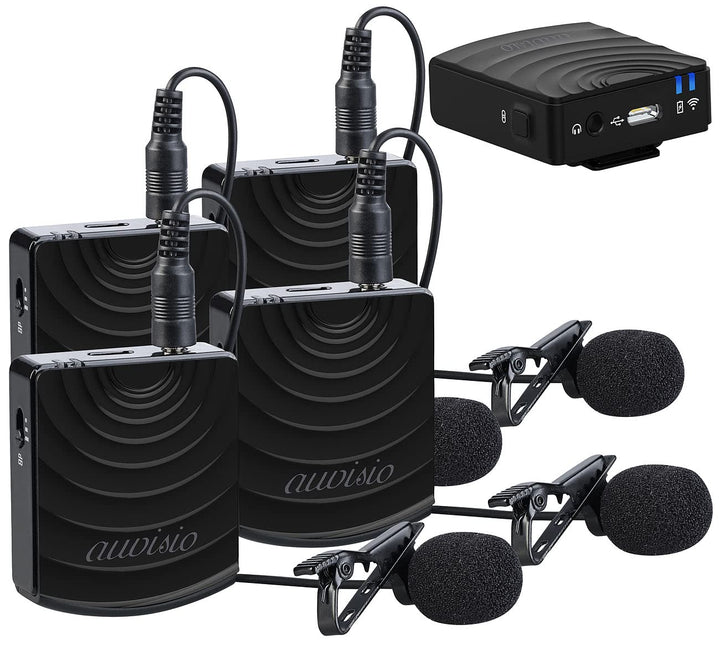 auvisio Mikrofon-Funkset: Vier Digital-Funkmikrofon & -Empfänger-Sets, Klinke, 2,4 GHz, 25 m (Mikrof