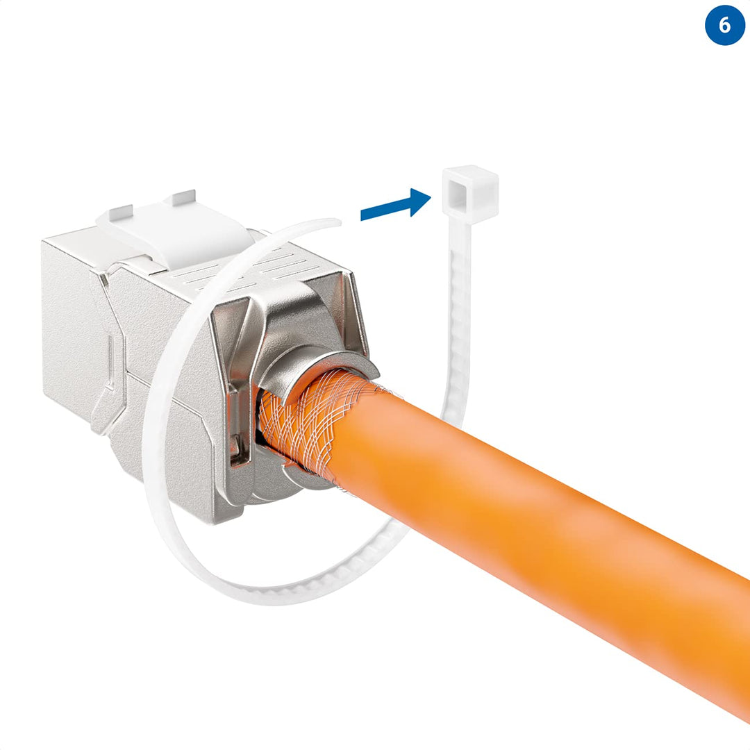 deleyCON 8x CAT 8 Keystone Jack Modul Patchkabel Netzwerkkabel Optimal für CAT8 CAT7 CAT7a Verlegeka