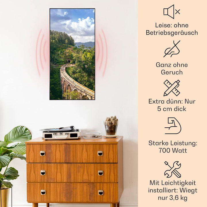 Klarstein Infrarotheizung mit Thermostat, 700W Elektroheizung, Smart Home Bild-Infrarotheizung zur W