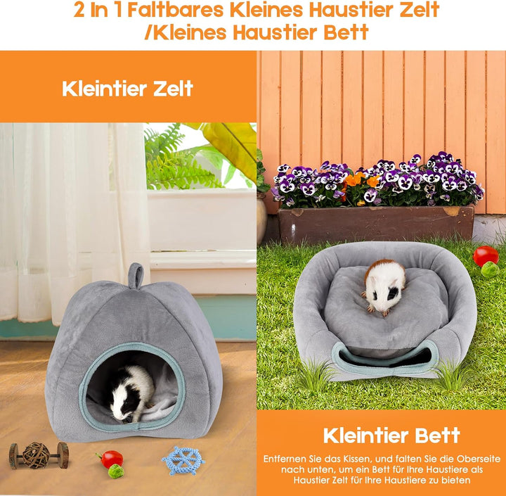 ONEJU Meerschweinchenbett, Meerschweinchenversteck, Kaninchenbett, Kaninchenversteck, Meerschweinche