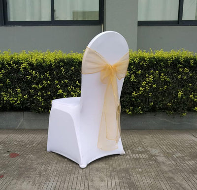 CNFQ Stuhlschleifen, Organza, 50 Stück Beige, Beige
