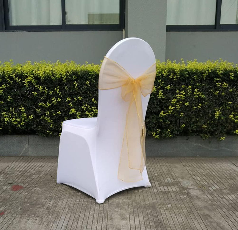 CNFQ Stuhlschleifen, Organza, 50 Stück Beige, Beige