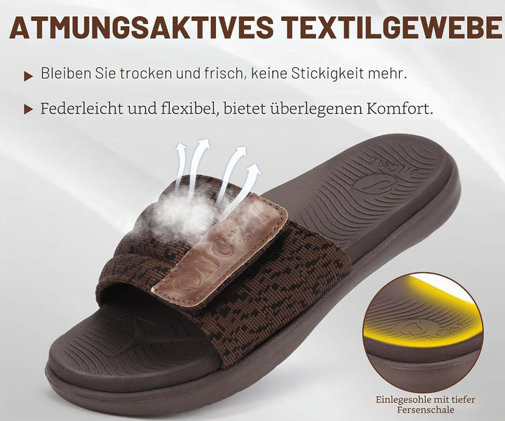ONCAI Dusch Badelatschen Herren mit Klettverschluss Offener Zeh Sports Badesandalen Sommer Freizeit