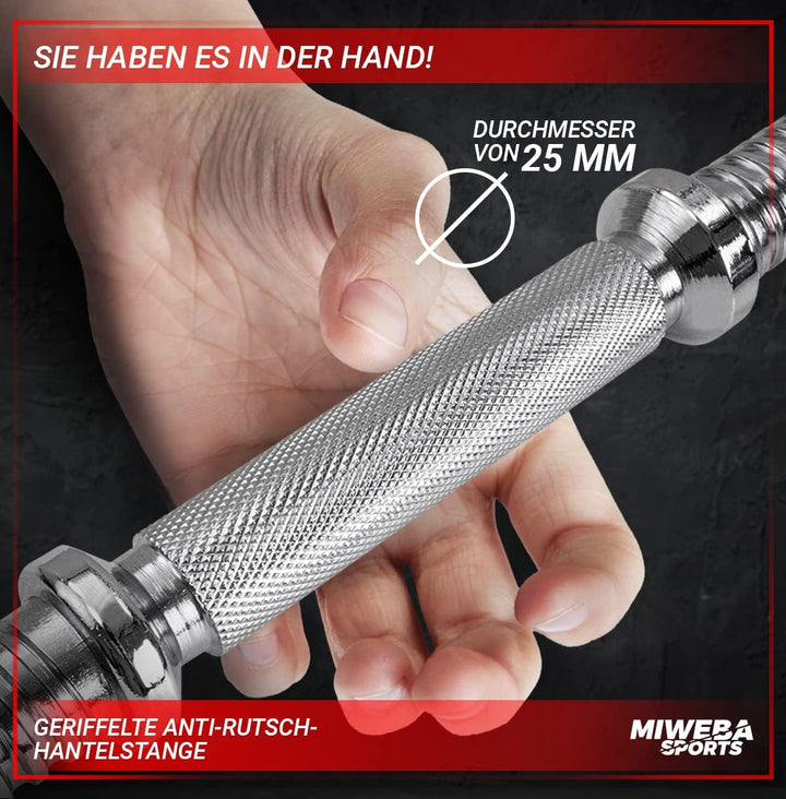 Miweba Sports Hantelset MKH120 | 20kg - 𝐏𝐫𝐨𝐟𝐢 Hanteln mit Koffer - Frauen und Männer - Hantel Set -