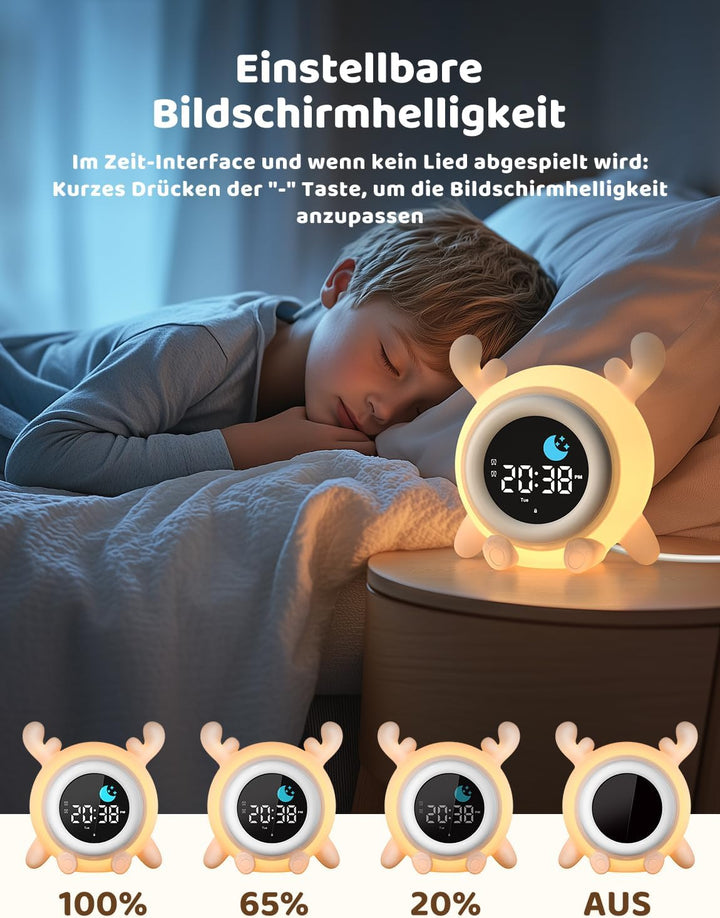 Yissvic kinderwecker Jungen, Schulanfänger Lernwecker Kinder 2 Alarme, Wochenendmodus Snooze 10 Whit