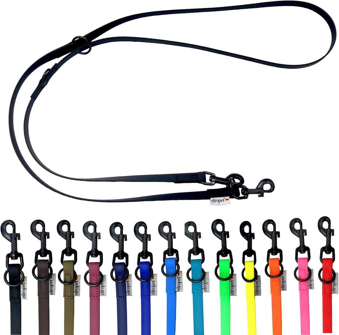 Biothane Hundeleine schwarzer Haken verstellbar für kleine Hunde/grosse Hunde 2m / 2,40m / 2,80m / 3
