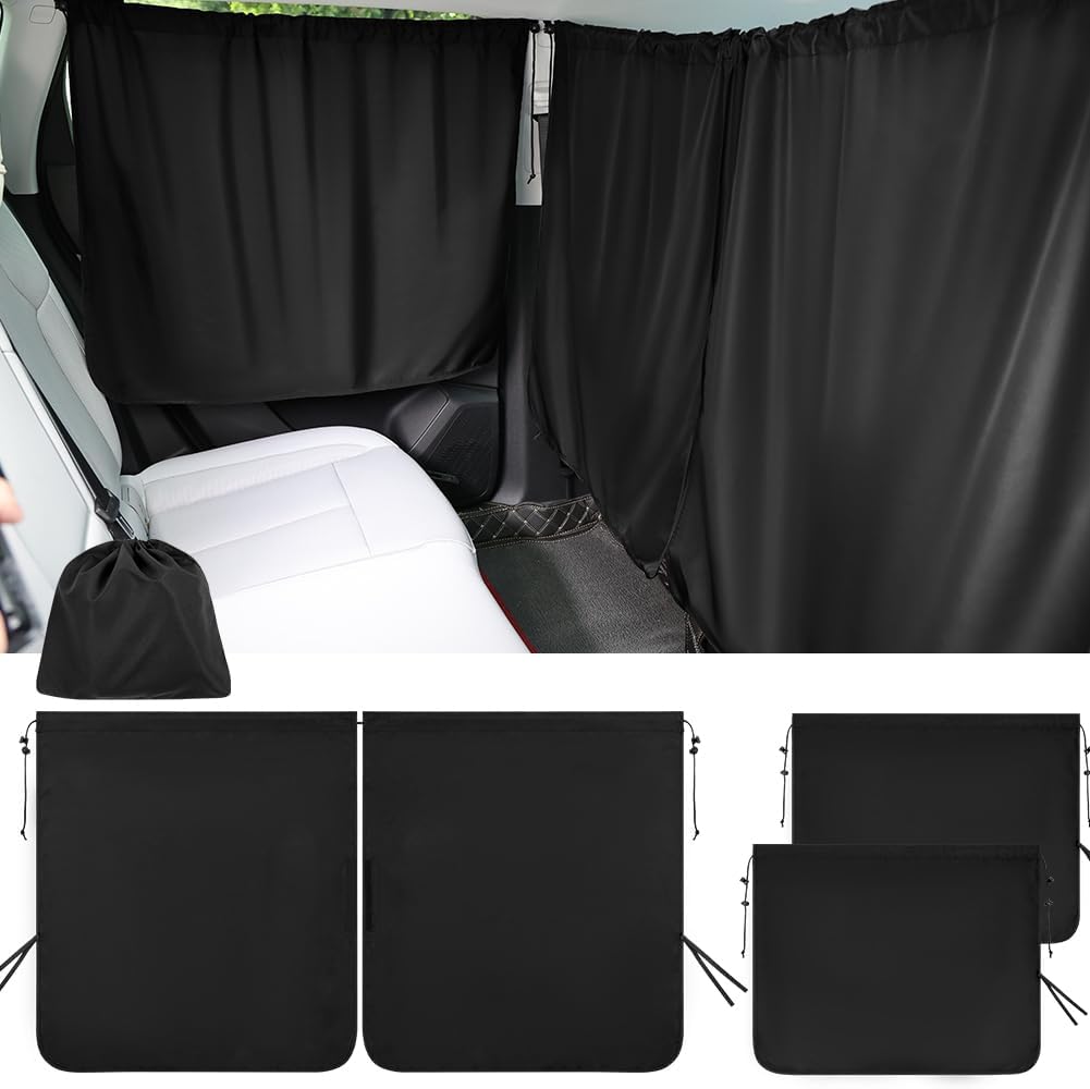 Auto-Trennvorhang, 140 x 80 cm Trennvorhang Set, Abnehmbarer Auto-Sonnenschutz, Verstaubarer Auto-Si