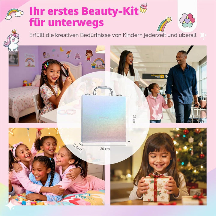 SAVILAND Kinderschminke Set Mädchen Schminkkoffer: All-in-1 Kreativ Kinder Make Up Set Waschbar Schm