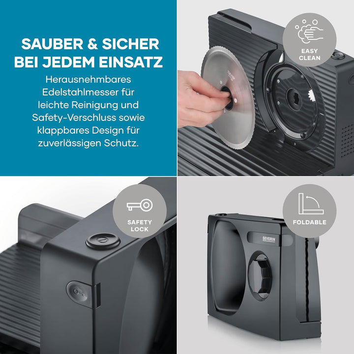 SEVERIN Allesschneider für Brot, Aufschnitt oder Käse, Brotschneidemaschine mit stufenlos einstellba
