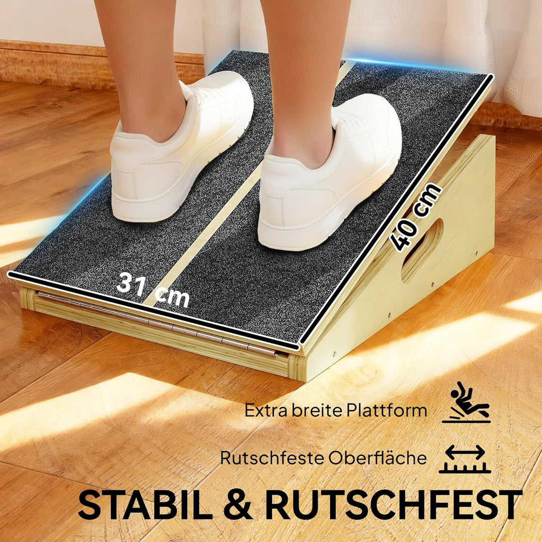 SPORTNOW 2-in-1 Schrägbrett aus Holz Slant Board mit 4 Winkeln Tragegriff, Sports Balance Board Vers