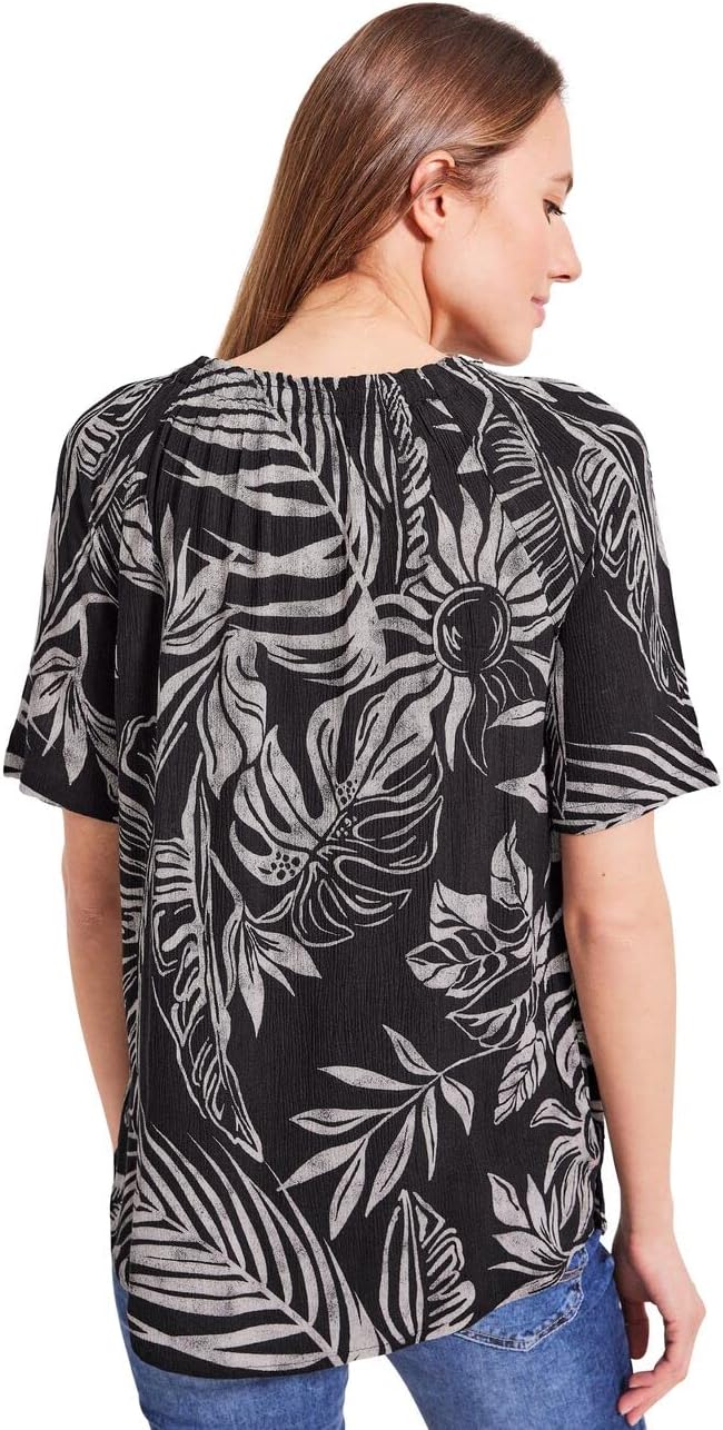 Cecil Damen Sommerbluse Bedruckt XXL Carbon Grey, XXL Carbon Grey