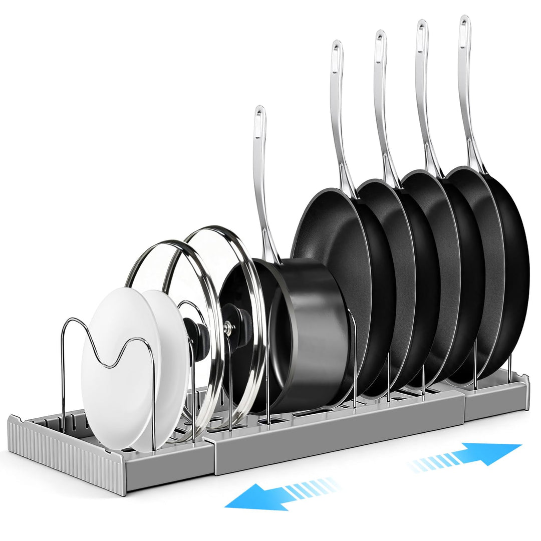Topfdeckelhalter mit 7 Verstellbaren Fächern, Strecken 32-57cm | Topfdeckel Organizer Skalierbar Dec