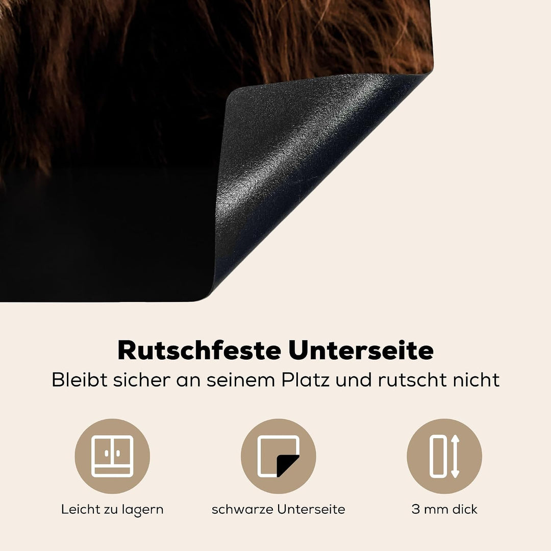 KitchenYeah© Herdabdeckplatte Einteilig Herdabdeckung Abdeckplatte für Schwarzer Schottisches Hochla