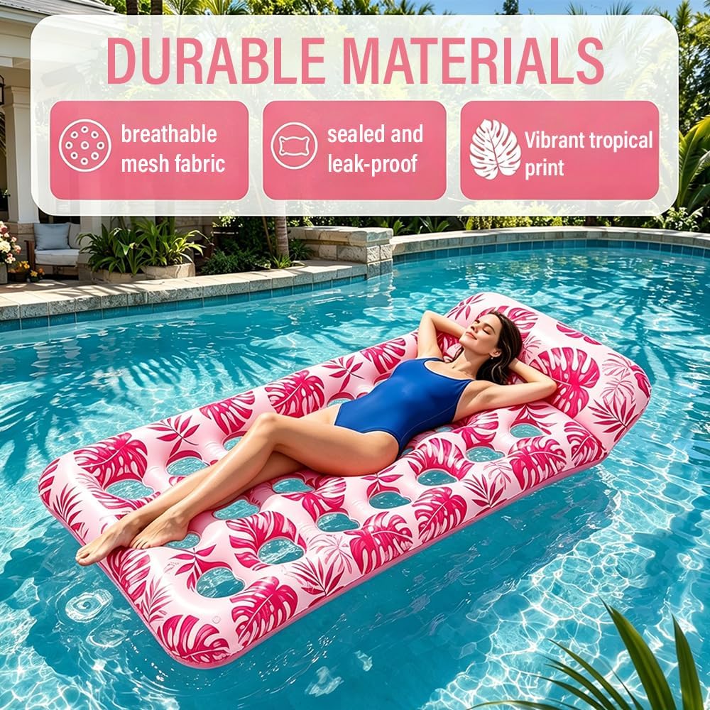 2 Packungen Aufblasbarer Pool Schwimmt Luftmatratze, Pool Sonnenliegebett Flösse, Schwimmbad Schwimm