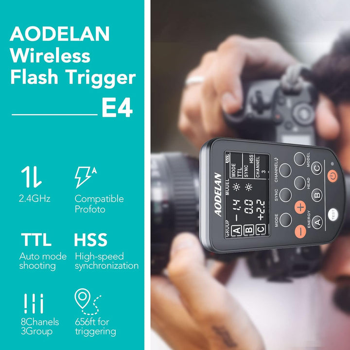 AODELAN Kabelloser TTL-Blitzauslöser mit Hochgeschwindigkeitssynchronisation HSS 1/8000s für Nikon-K