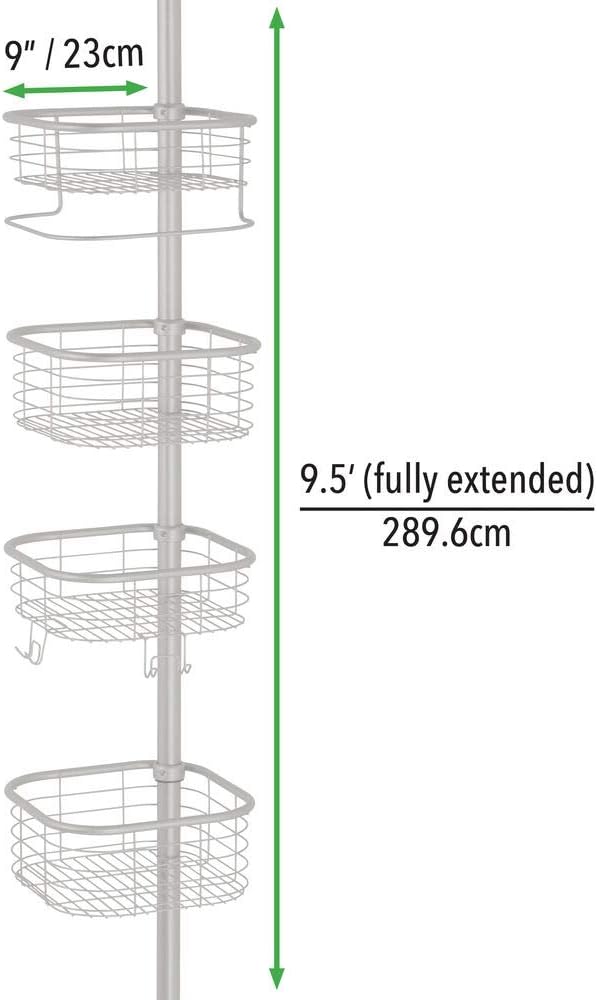 mDesign Duschregal ohne Bohren – praktischer Shower Caddy für die Ecke aus Metall und Kunststoff – a