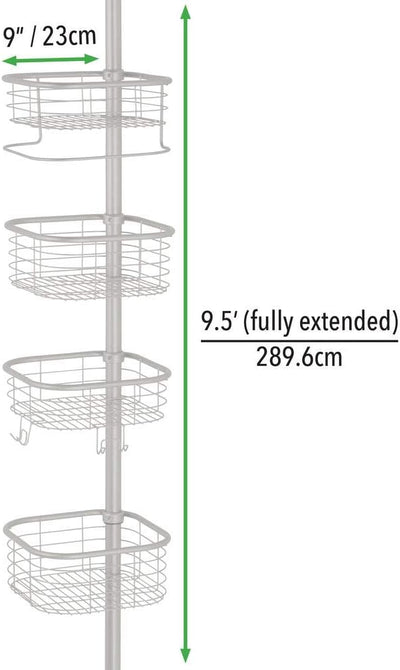 mDesign Duschregal ohne Bohren – praktischer Shower Caddy für die Ecke aus Metall und Kunststoff – a