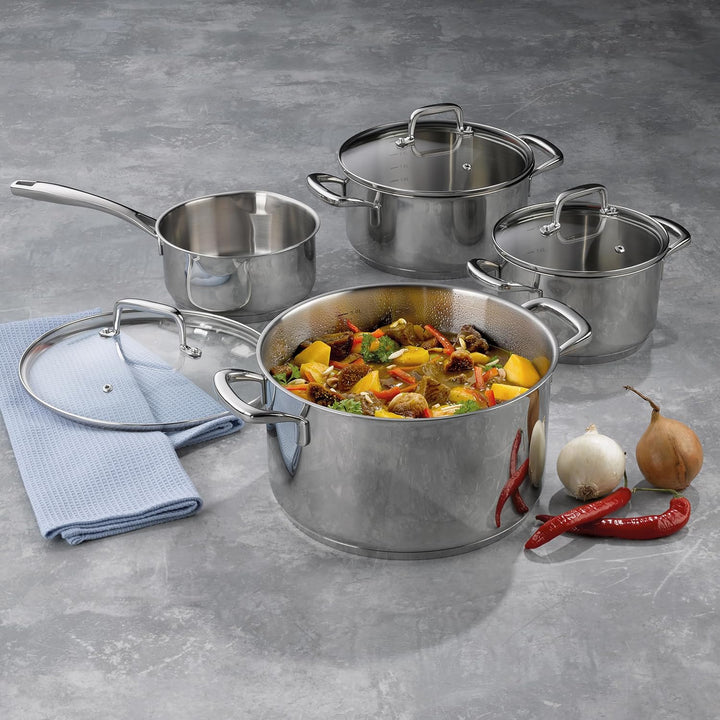 kela Topfset Induktion 4teilig FLAVORIA, Kochtopf Set mit Glasdeckel mit Dampfauslassventil, Innensk