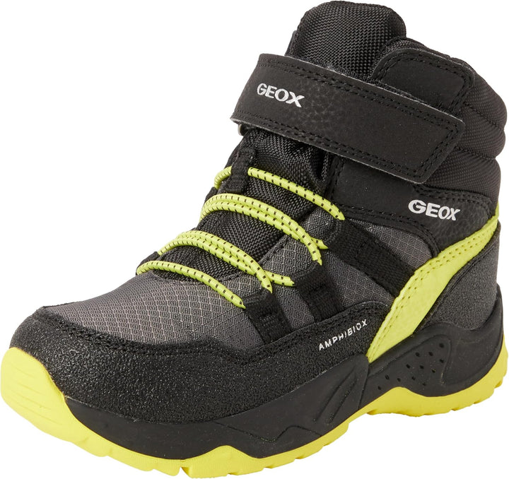 Geox Jungen J Sentiero Boy B ABX Stiefeletten 36 EU Black Lime, 36 EU Black Lime