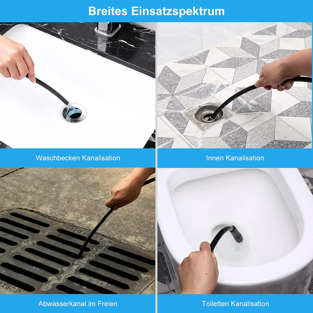 WADEO Hochdruck-Rohrreinigungsschlauch 30m für Kärcher und LAVOR, Premium Rohrreinigungsschlauch Set